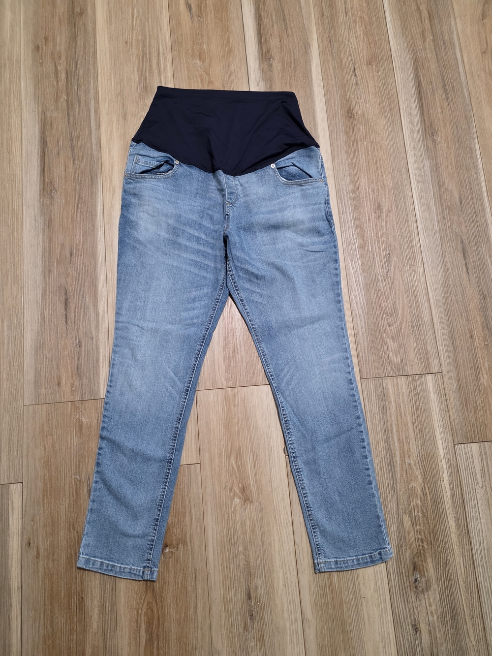 Great Expectations Light Blue Denim Maternity Jeans with Waist Panel Large